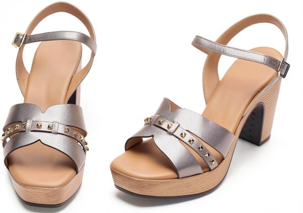 PEDRO MIRALLES Womens Shoes Metal Smoke Size 6-9.5-5