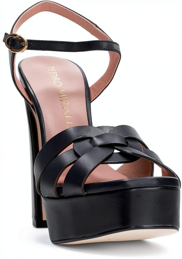 Pedro Miralles Womens Shoes Black Rose Gold Size 6 9-1
