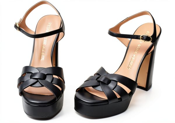 Pedro Miralles Womens Shoes Black Rose Gold Size 6 9-5