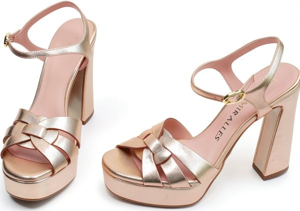 PEDRO MIRALLES Womens Shoes Black Rose Gold Size 6 9-5